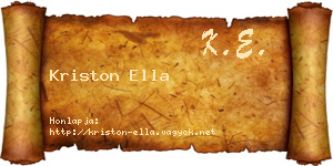 Kriston Ella névjegykártya